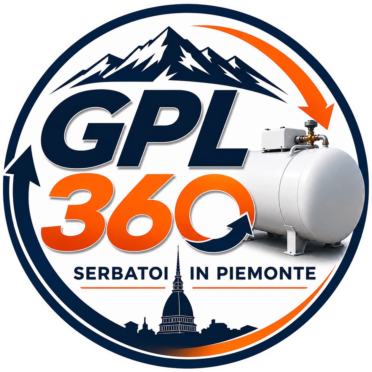 Logo GPL 360 · Serbatoi in Piemonte